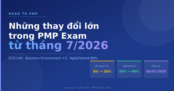 Road to PMP – Những thay đổi lớn trong PMP Exam từ tháng 7/2026